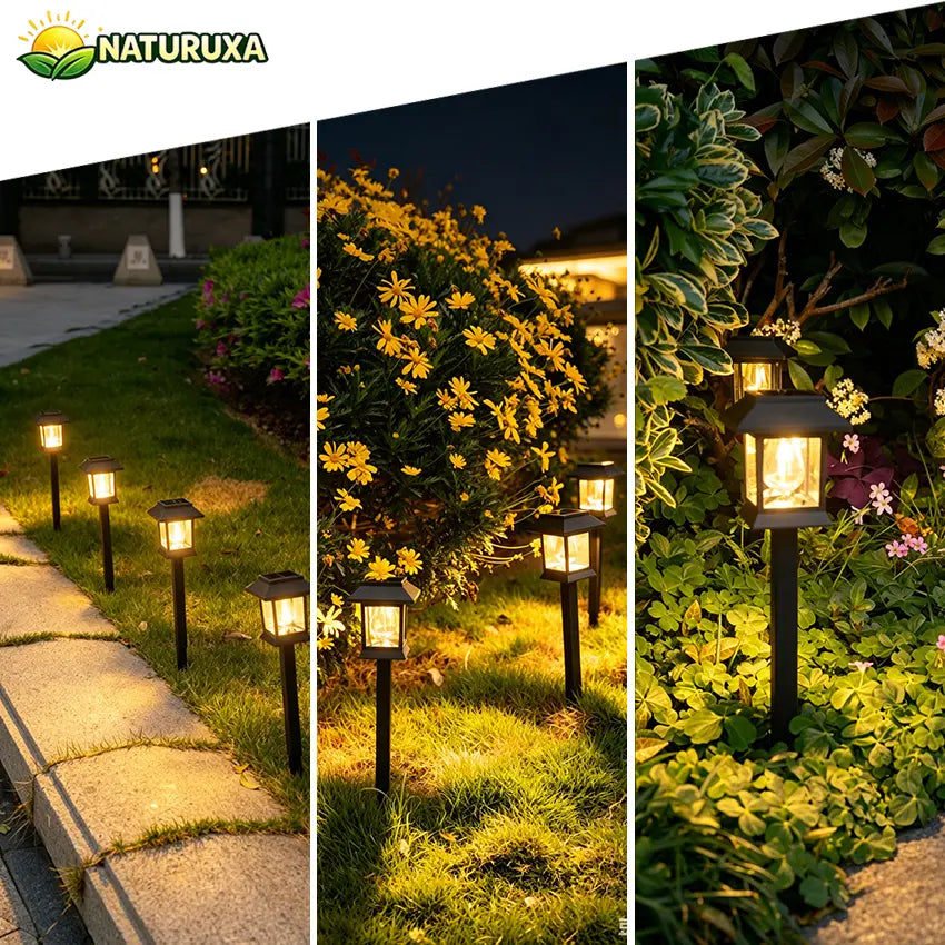 Naturuxa 12-Pack Solar Outdoor Pathway Lights, Waterproof Landscape Lighting for Path Walkway, Lawn Garden outside Décor
