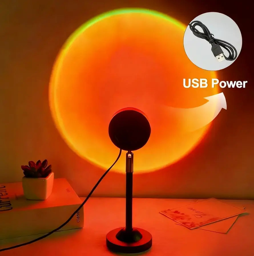 Fall Sunset Lamp Projector Light 180° Adjustable Sunset Mood Lamp