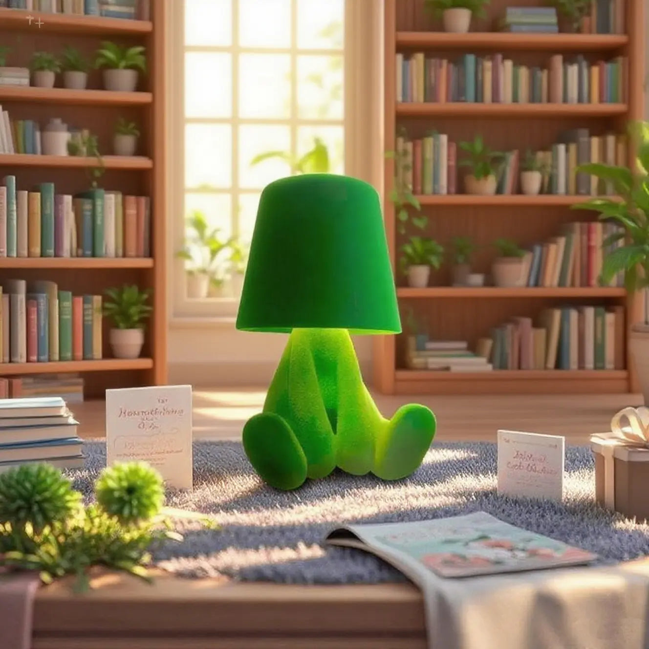 Grass Character LED Table Lamp with 3-Way Dimming