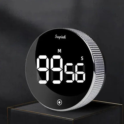 Rotating Magnetic Digital Timer with Dual Countdown and Count-Up Alarm, Featuring Large LED Display for Enhanced Readability - Perfect for Kitchen Cooking, Home Use, Students, Remote Workers, and Fitness Enthusiasts