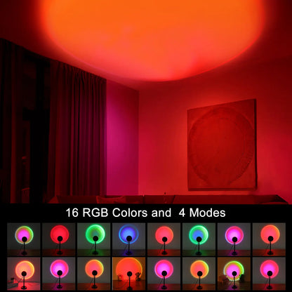 Fall Sunset Lamp Projector Light 180° Adjustable Sunset Mood Lamp