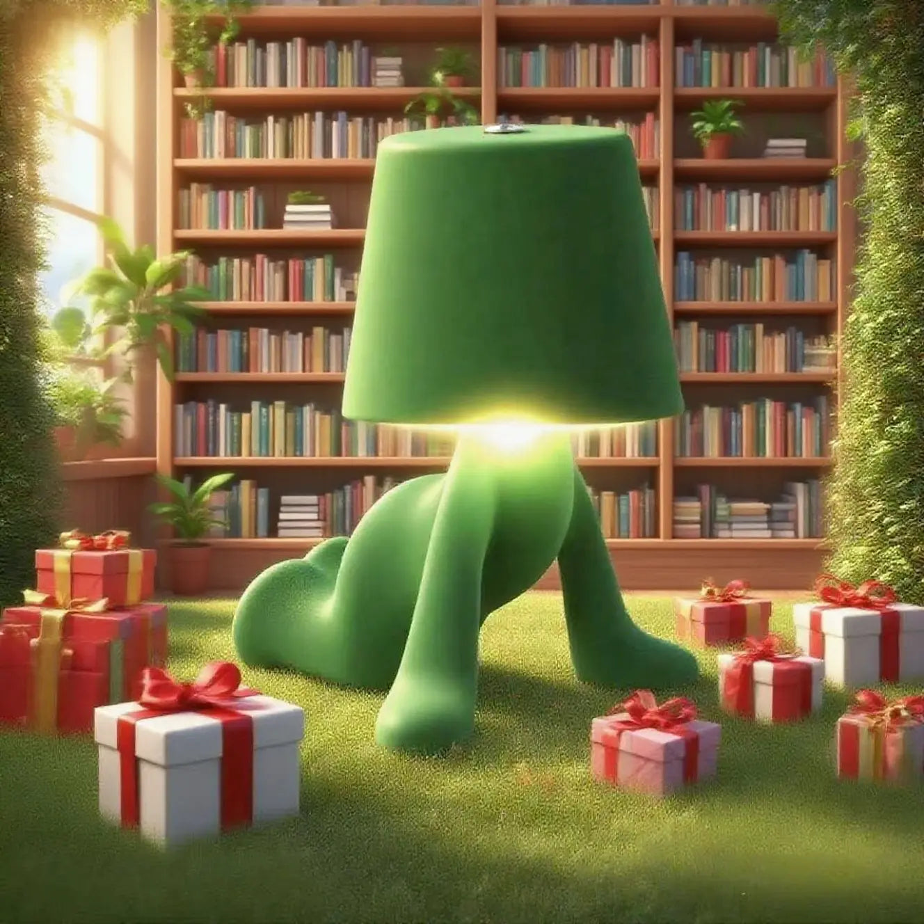 Grass Character LED Table Lamp with 3-Way Dimming