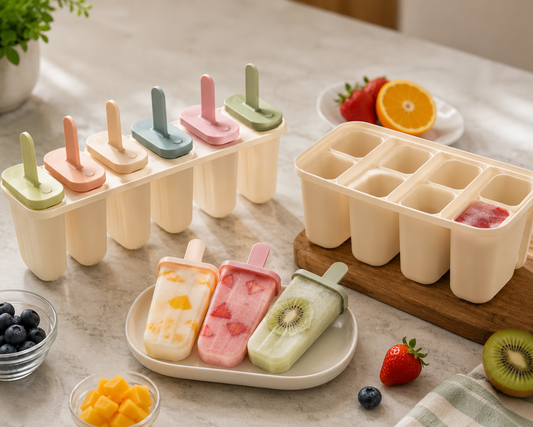 Silicone Popsicle Molds Set (6/10 Pieces) - Reusable Ice Cream and Lollipop Maker for Kids, Ideal Kitchen Accessory and Party Gift