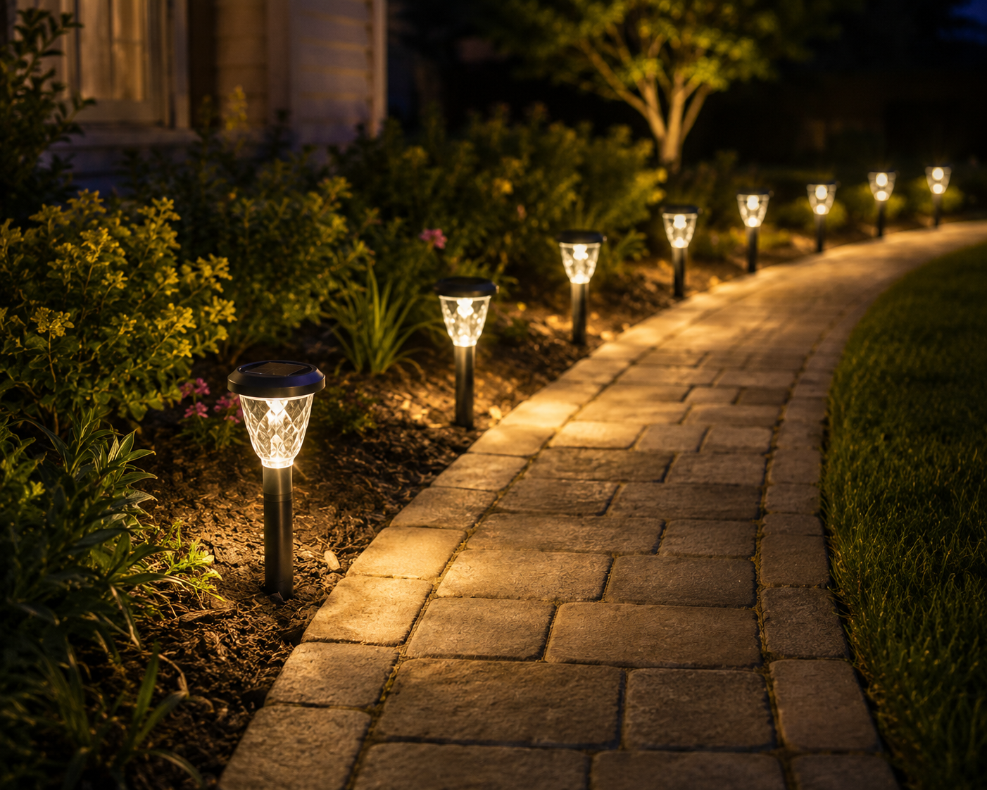 Naturuxa 12-Pack Solar Outdoor Pathway Lights, Waterproof Landscape Lighting for Path Walkway, Lawn Garden outside Décor
