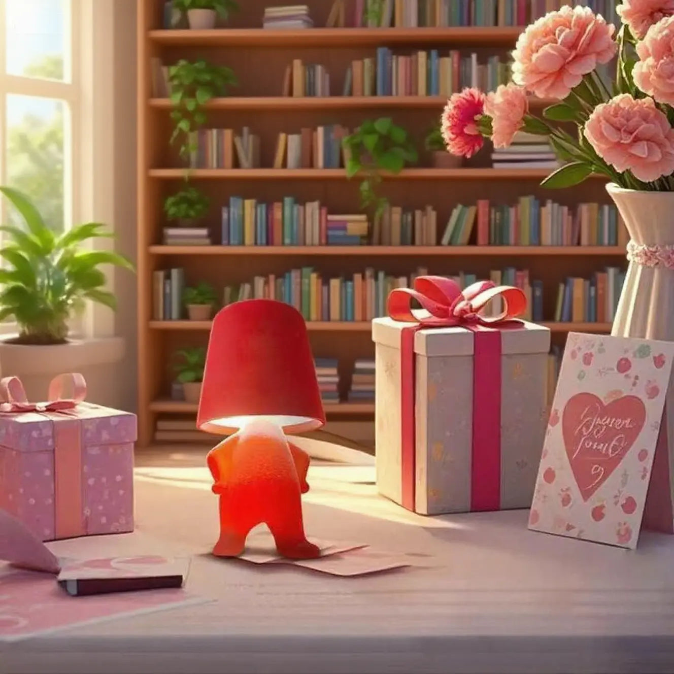 Grass Character LED Table Lamp with 3-Way Dimming
