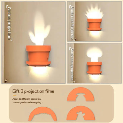 Cactus Wall Lamp Projection Night Light 