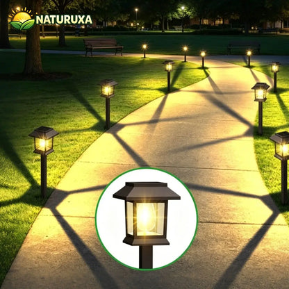 Naturuxa 12-Pack Solar Outdoor Pathway Lights, Waterproof Landscape Lighting for Path Walkway, Lawn Garden outside Décor