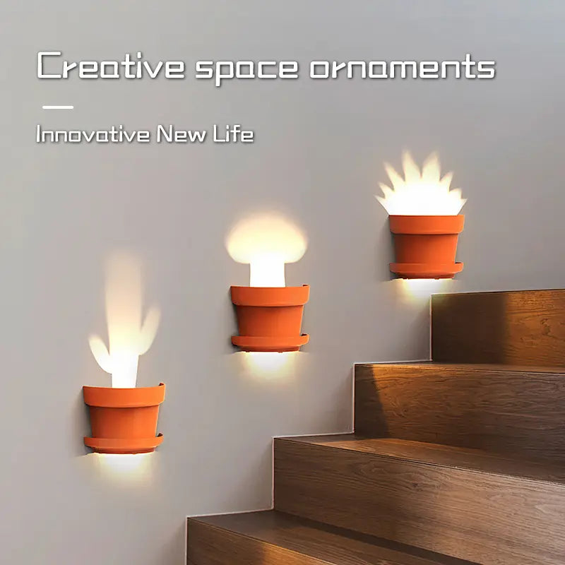 Cactus Wall Lamp Projection Night Light 